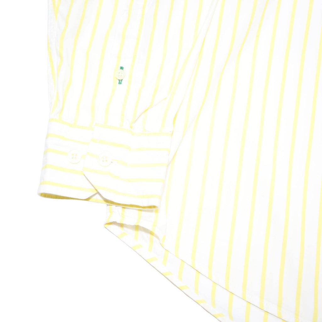 TOMMY HILFIGER Mens Yellow & White Stripe Shirt M Button Down Smart Casual