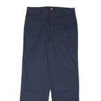 DICKIES Mens Cotton Blend Navy Regular Straight Trousers W31 L30 Workwear Zip