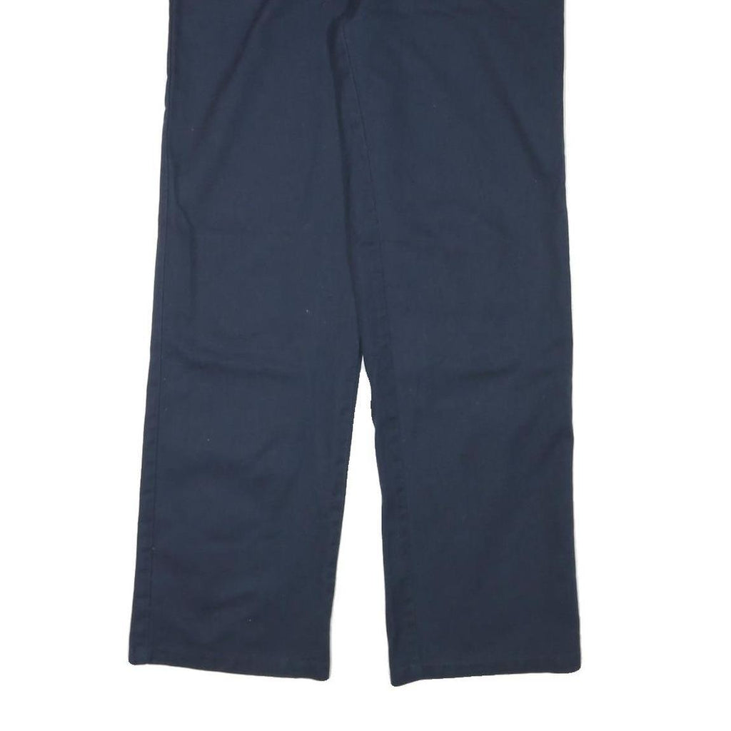 DICKIES Mens Cotton Blend Navy Regular Straight Trousers W31 L30 Workwear Zip