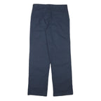 DICKIES Mens Cotton Blend Navy Regular Straight Trousers W31 L30 Workwear Zip