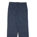 DICKIES Mens Cotton Blend Navy Regular Straight Trousers W31 L30 Workwear Zip