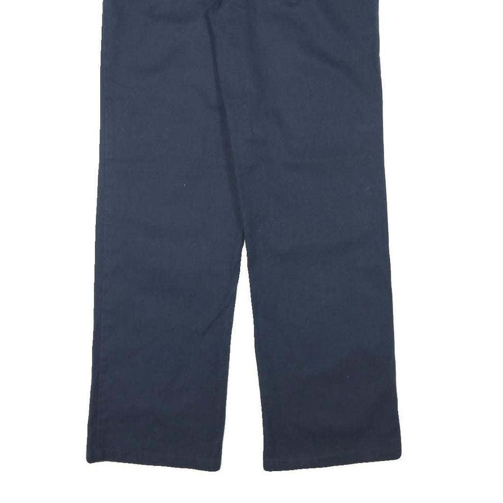 DICKIES Mens Cotton Blend Navy Regular Straight Trousers W31 L30 Workwear Zip
