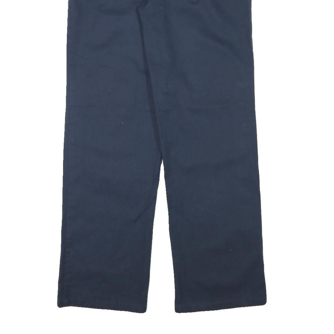 DICKIES Mens Cotton Blend Navy Regular Straight Trousers W31 L30 Workwear Zip