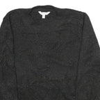 TIME AND TRU Womens Black Sparkle Pullover Plain Crew Neck Basic Knit L Jumper