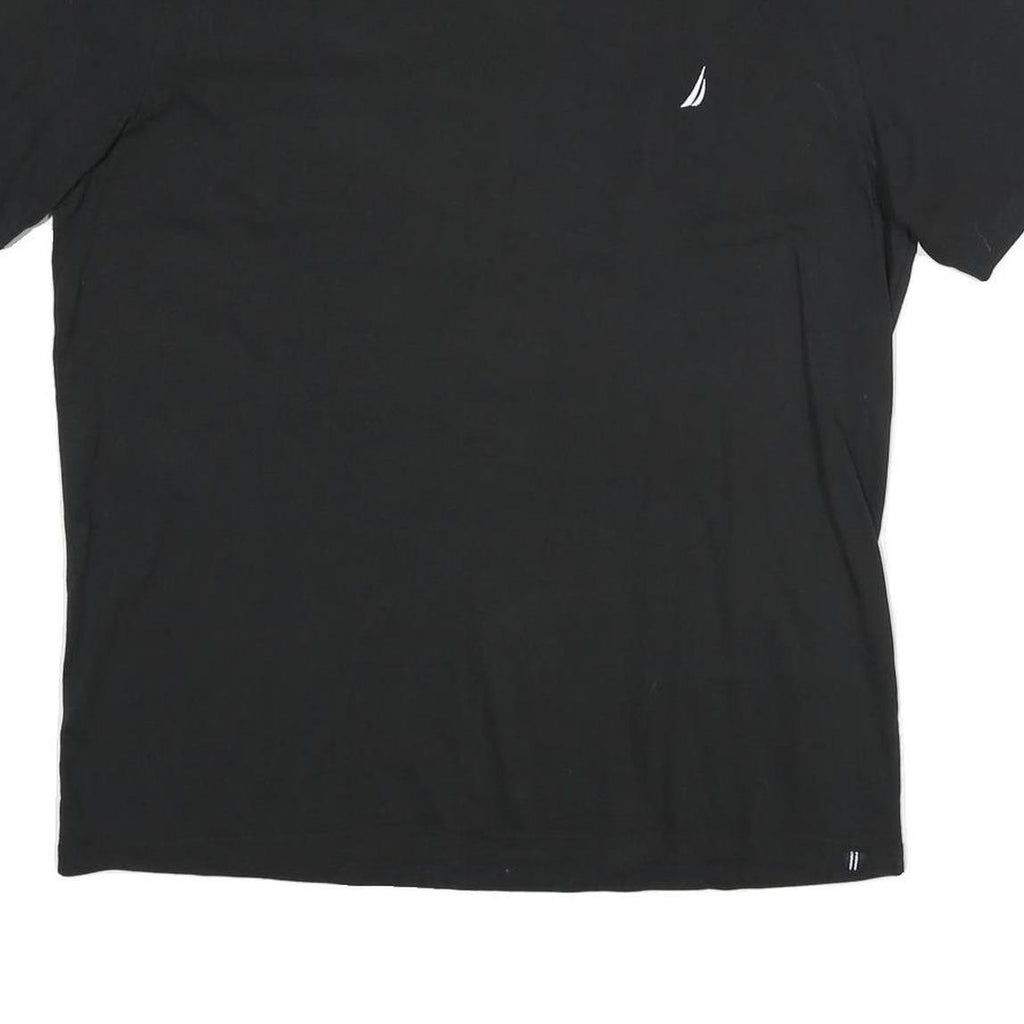 NAUTICA Mens Black Classic T-Shirt L Short Sleeve Crew Neck Cotton Casual