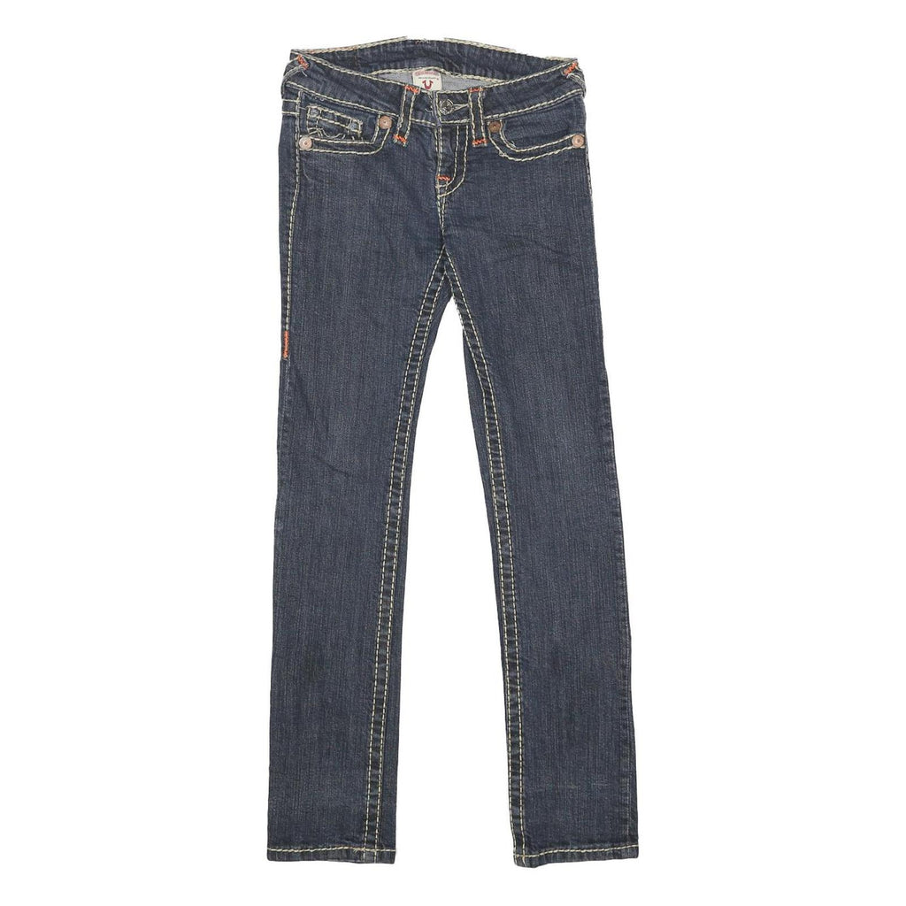 TRUE RELIGION Womens Jeans Blue Slim Skinny Denim Medium W27 L29 Stylish Zip