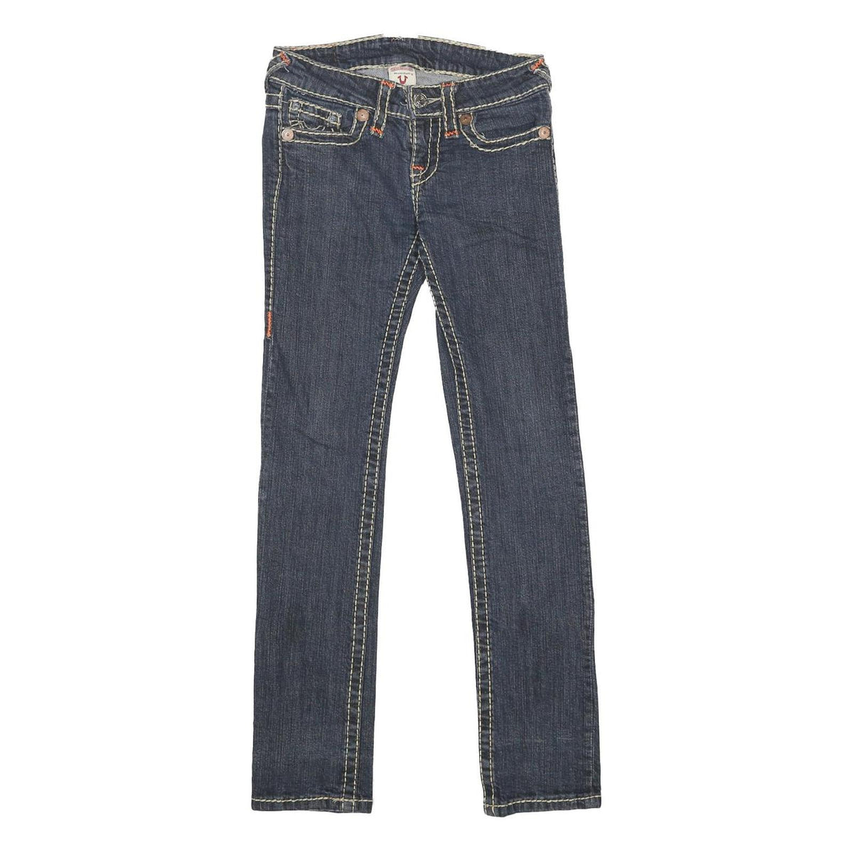 TRUE RELIGION Womens Jeans Blue Slim Skinny Denim Medium W27 L29 Stylish Zip