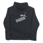 PUMA Womens Black Pullover Sweatshirt UK 14 Cotton Blend Logo Print