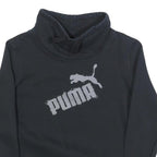 PUMA Womens Black Pullover Sweatshirt UK 14 Cotton Blend Logo Print