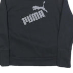 PUMA Womens Black Pullover Sweatshirt UK 14 Cotton Blend Logo Print