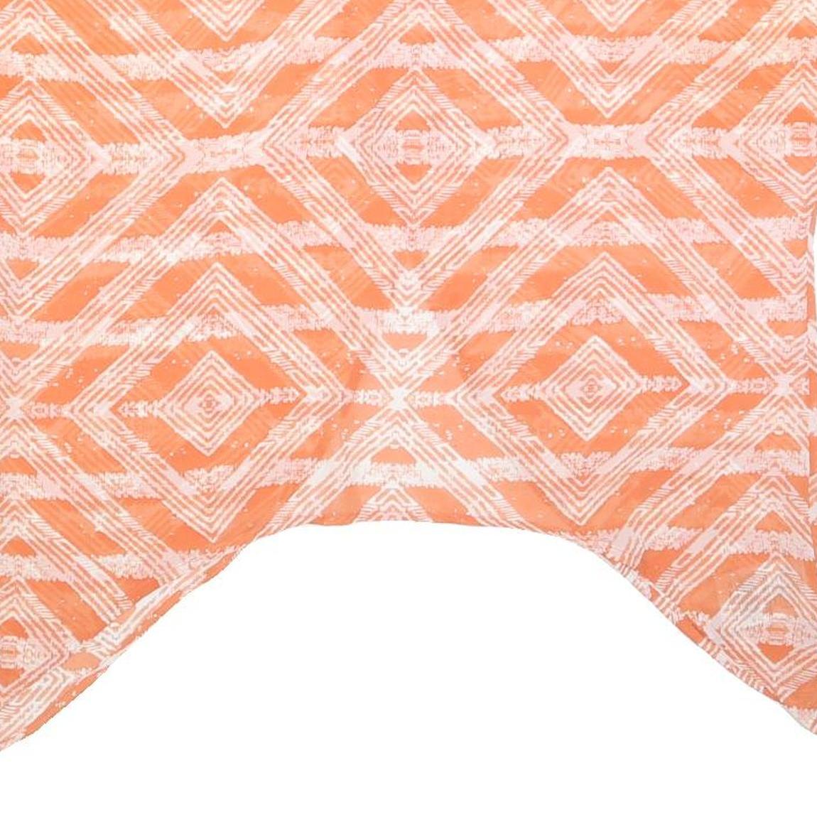 GUESS Womens Orange Printed Top Sleeveless Round Neck S Lightweight