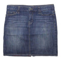 TOMMY HILFIGER Womens Blue Denim Mini Skirt Cotton Blend Casual M Pocketed