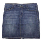 TOMMY HILFIGER Womens Blue Denim Mini Skirt Cotton Blend Casual M Pocketed