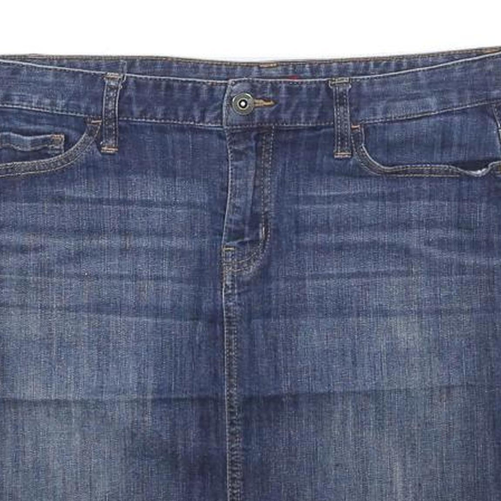 TOMMY HILFIGER Womens Blue Denim Mini Skirt Cotton Blend Casual M Pocketed
