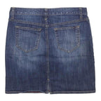 TOMMY HILFIGER Womens Blue Denim Mini Skirt Cotton Blend Casual M Pocketed