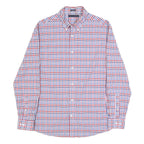 TOMMY HILFIGER Mens Blue & Red Check Shirt M Cotton Button Down Slim Fit