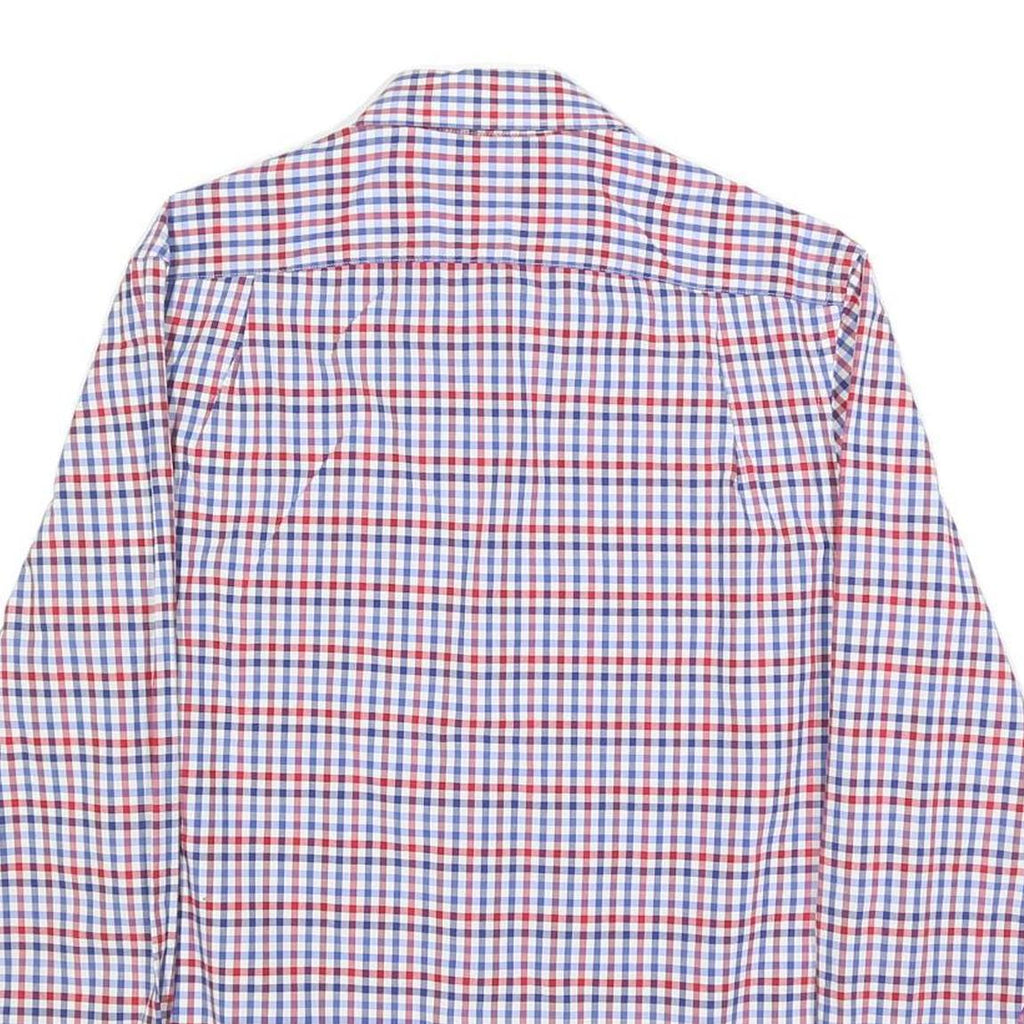 TOMMY HILFIGER Mens Blue & Red Check Shirt M Cotton Button Down Slim Fit