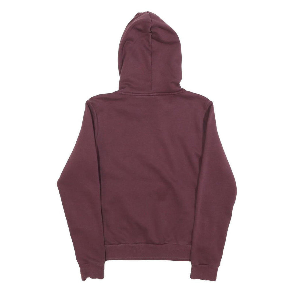 PUMA Womens Maroon Hoodie UK 8 Cotton Blend Pullover Logo Sweatshirt