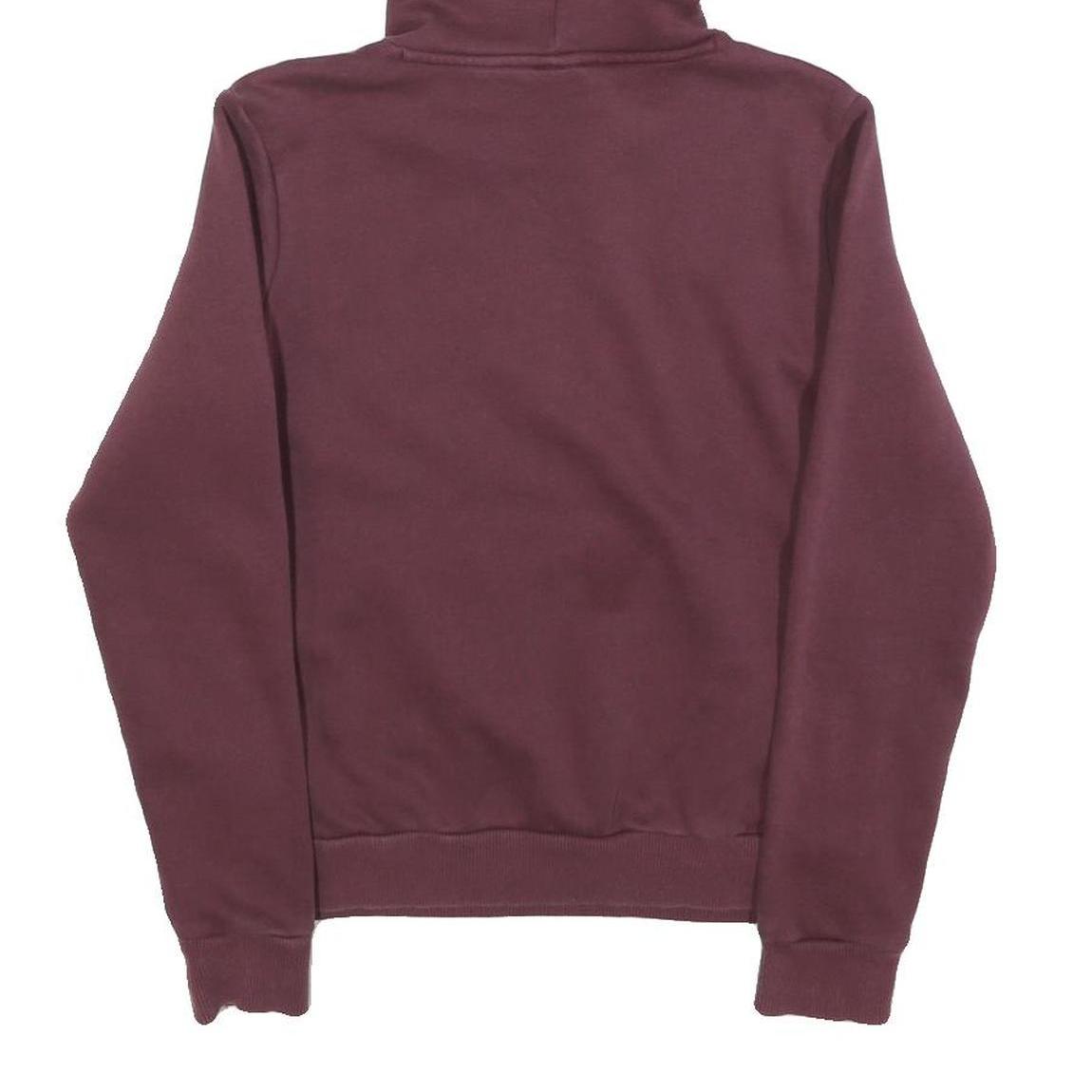 PUMA Womens Maroon Hoodie UK 8 Cotton Blend Pullover Logo Sweatshirt