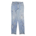 LEVI'S Womens Slim Blue Denim Skinny Jeans W29 L34 Embroidered Distressed