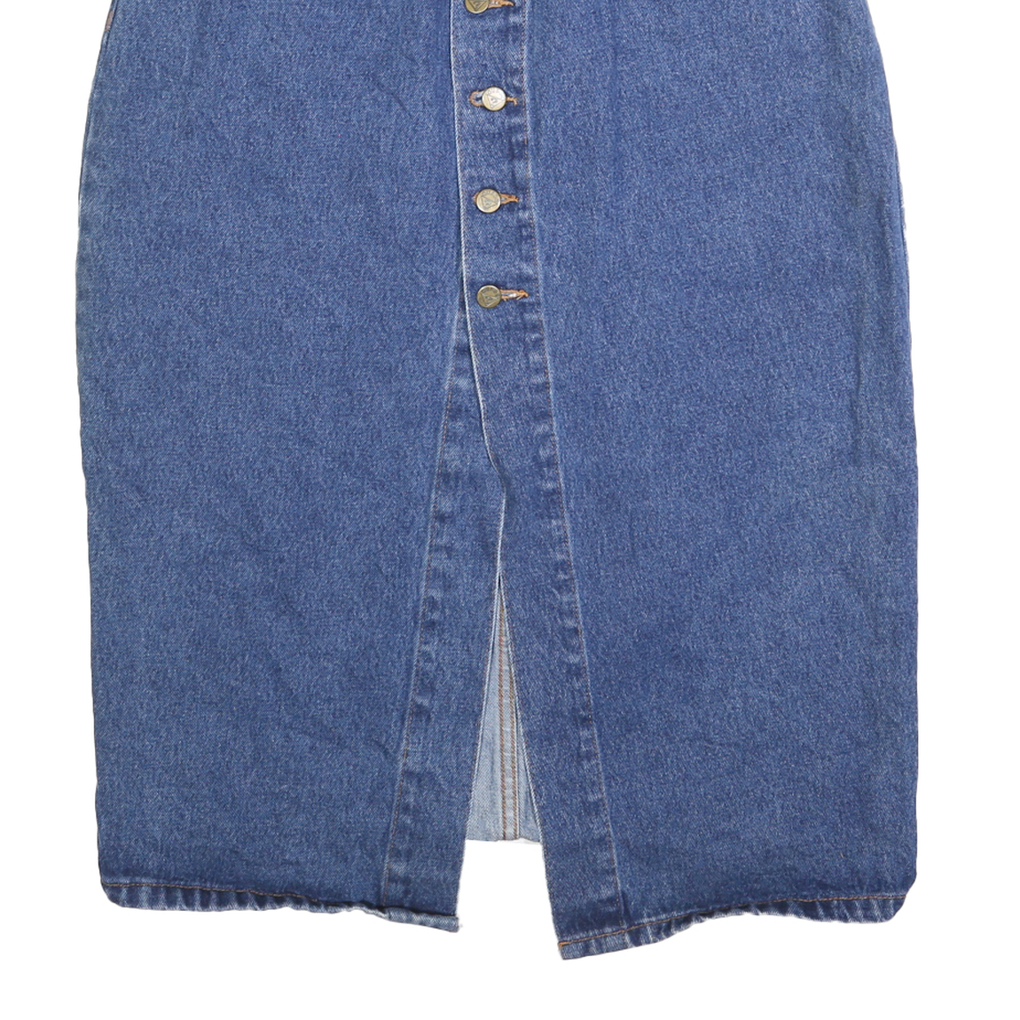 GUESS Womens Blue Denim Button Midi Denim Plain M Cotton Blend Skirt