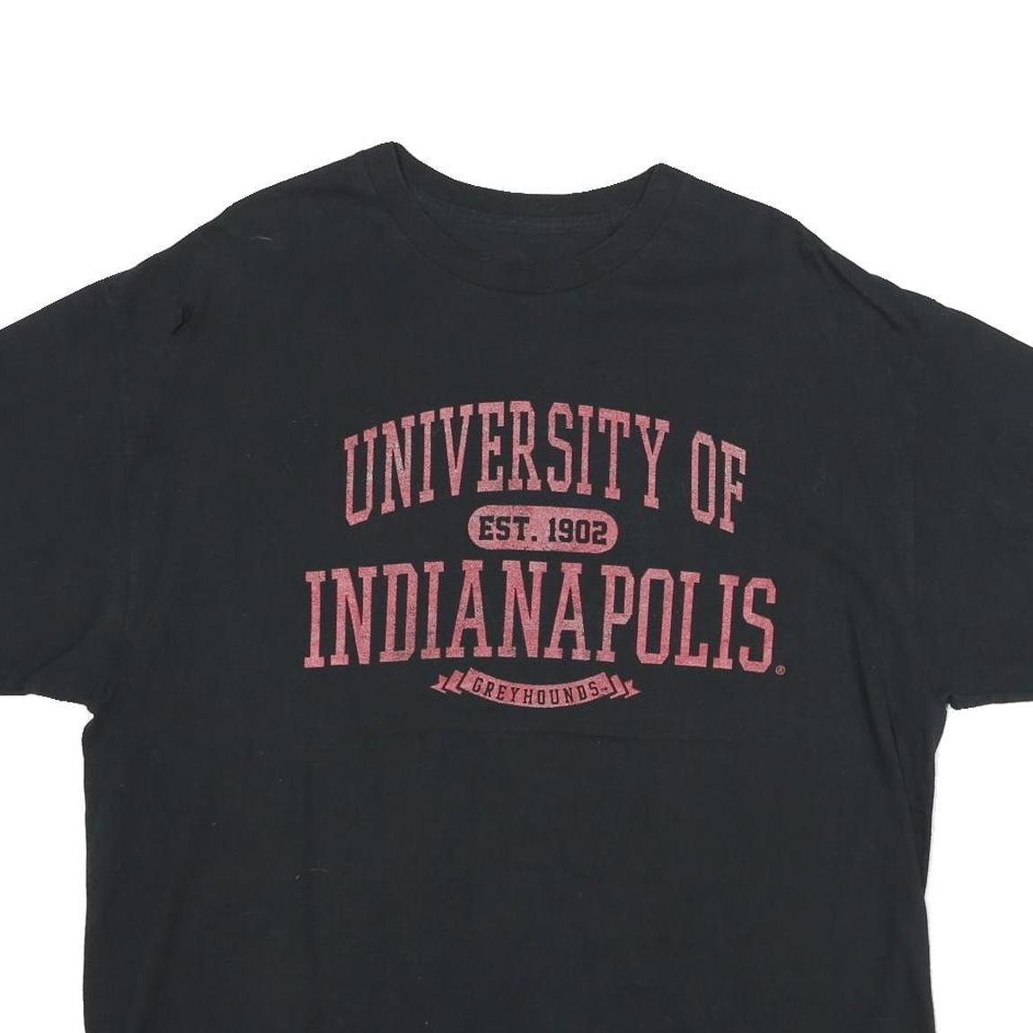 MV SPORT Mens Black University Of Indianapolis Graphic T-Shirt XL Short Sleeve