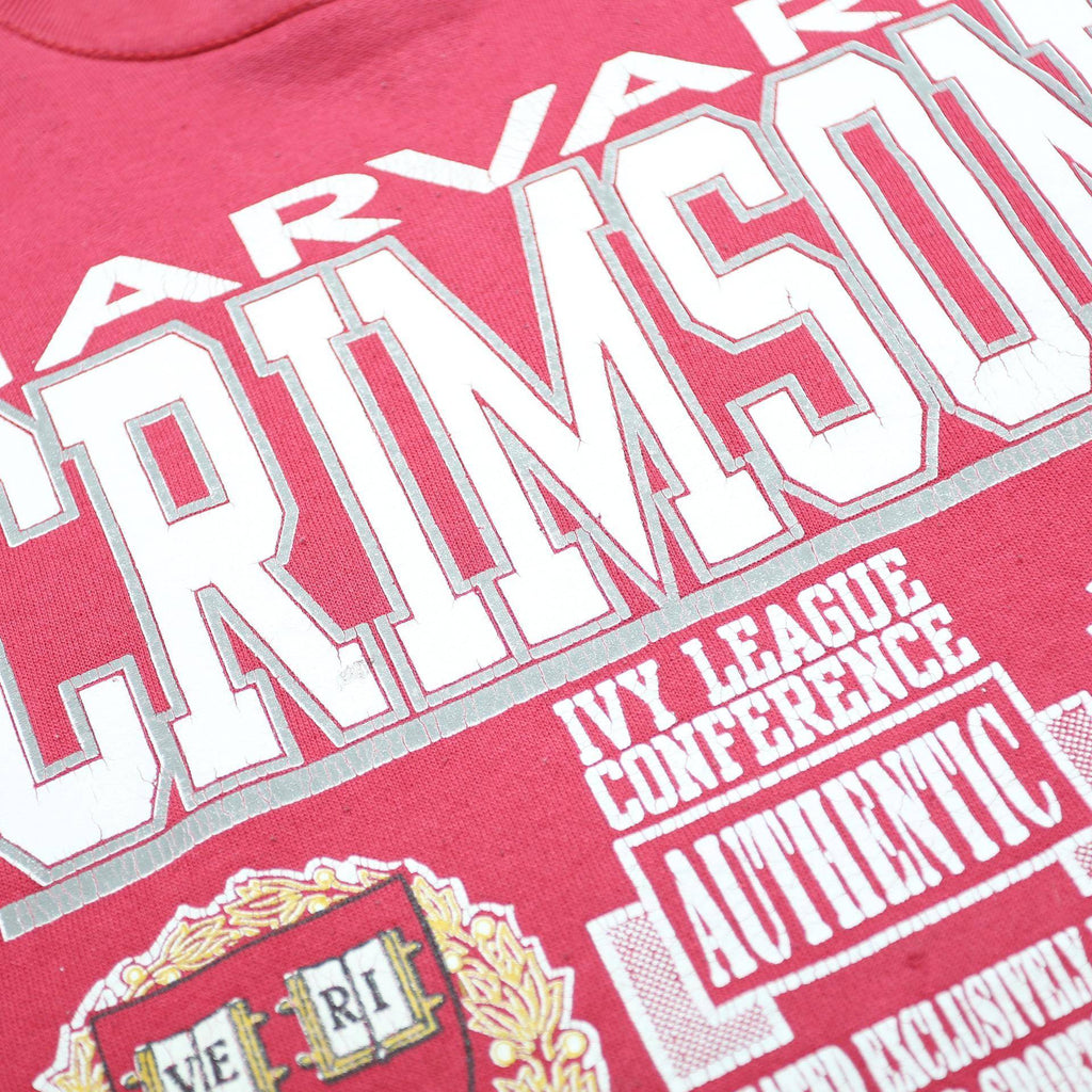 SAVVY Womens Red Harvard Crimson Crew Neck L Sweatshirt Ivy League Print