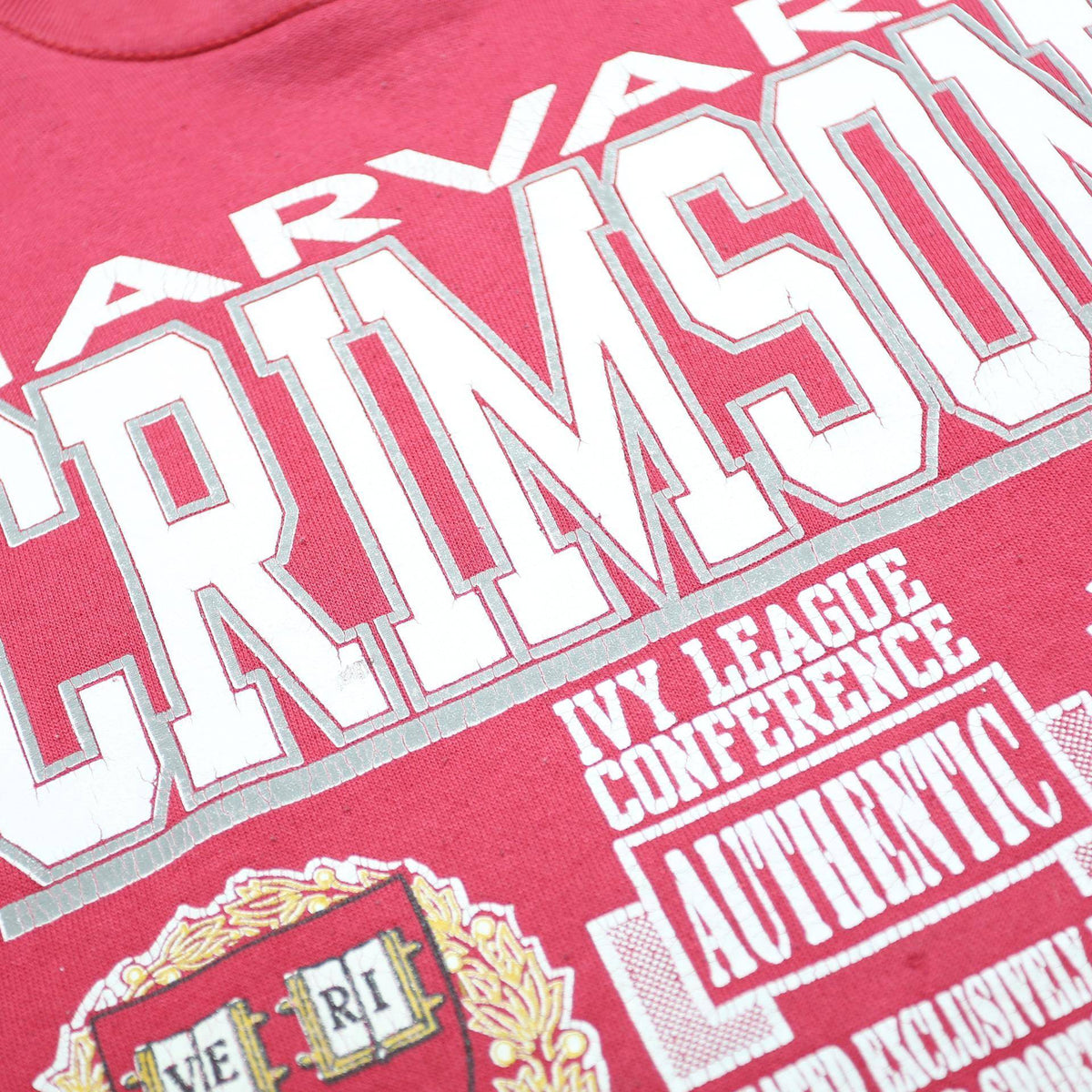 SAVVY Womens Red Harvard Crimson Crew Neck L Sweatshirt Ivy League Print