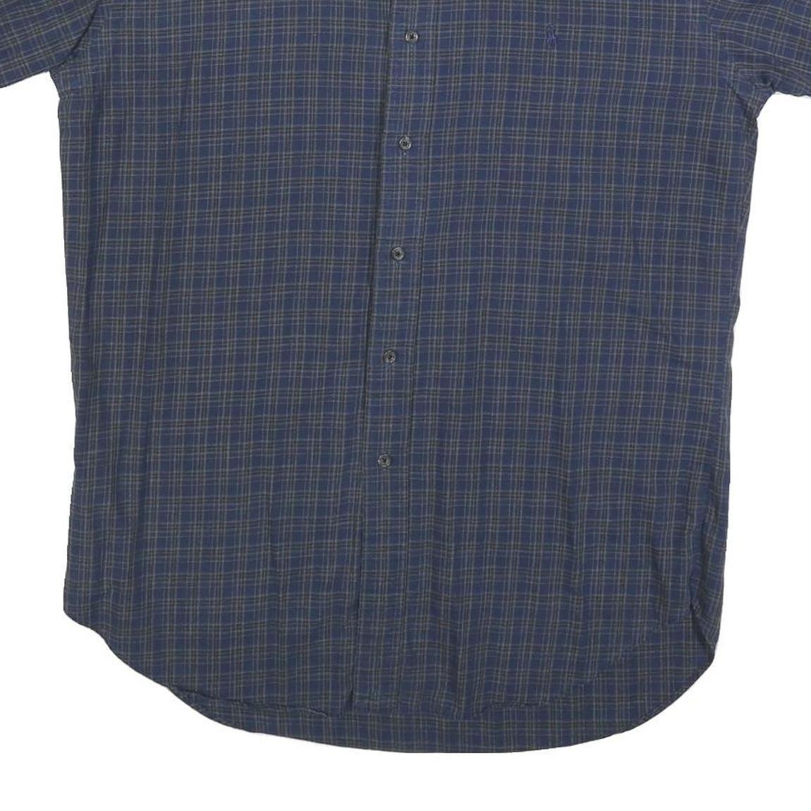 RALPH LAUREN Mens Blue Check Shirt L Classic Fit Cotton Summer Casual