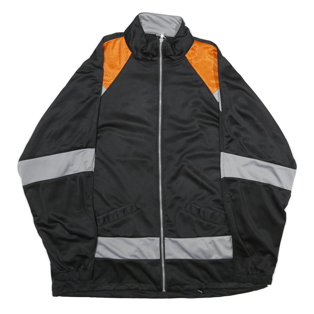 PLAYCREW Mens Black & Orange Sports Jacket XL Polyester Zip Lightweight