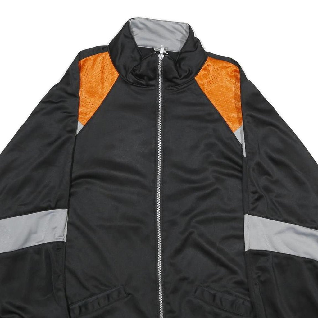 PLAYCREW Mens Black & Orange Sports Jacket XL Polyester Zip Lightweight