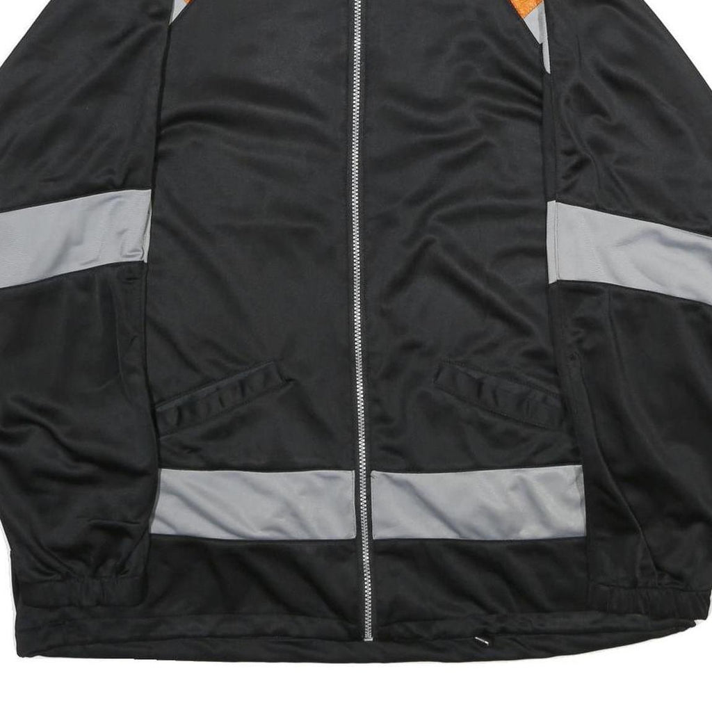 PLAYCREW Mens Black & Orange Sports Jacket XL Polyester Zip Lightweight