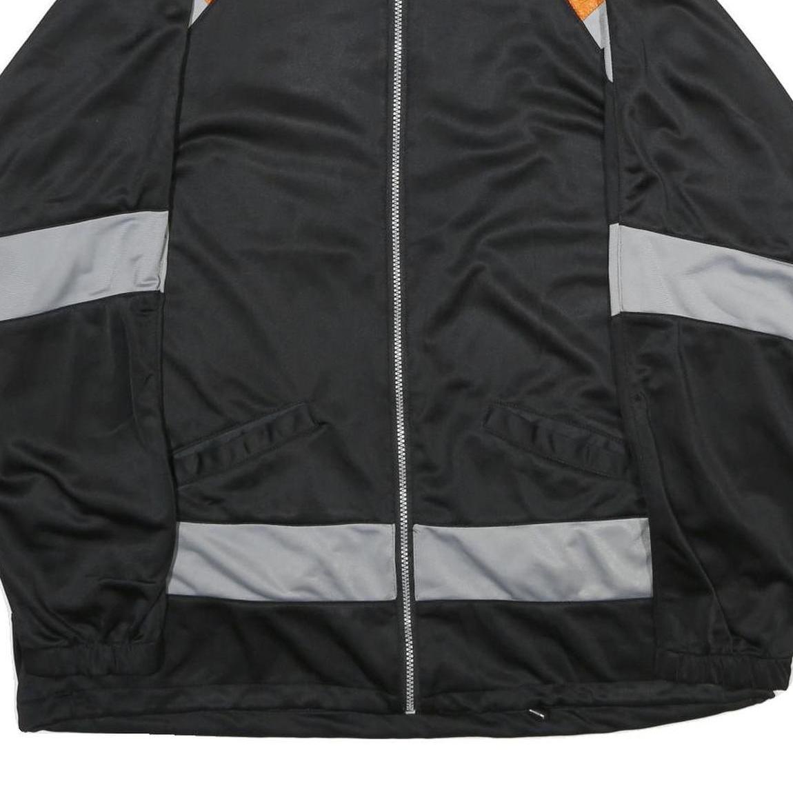 PLAYCREW Mens Black & Orange Sports Jacket XL Polyester Zip Lightweight