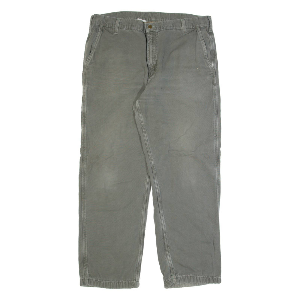 CARHARTT Lined Workwear Mens Trousers Grey Regular Straight W40 L32