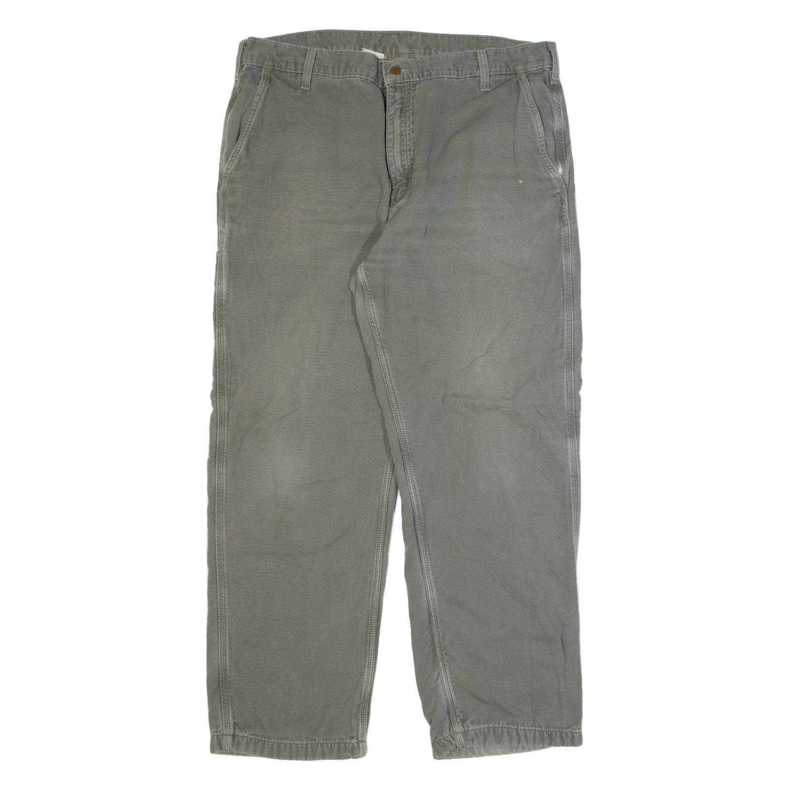 CARHARTT Lined Workwear Mens Trousers Grey Regular Straight W40 L32