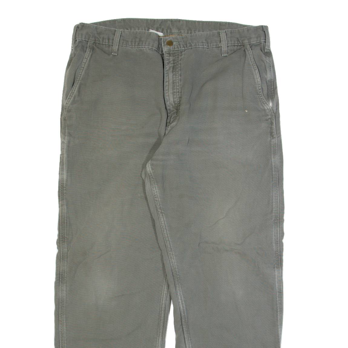 CARHARTT Lined Workwear Mens Trousers Grey Regular Straight W40 L32
