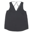 DOROTHY PERKINS Womens Black Sleeveless V-Neck Top UK 10 Polyester Blend Stylish