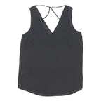 DOROTHY PERKINS Womens Black Sleeveless V-Neck Top UK 10 Polyester Blend Stylish