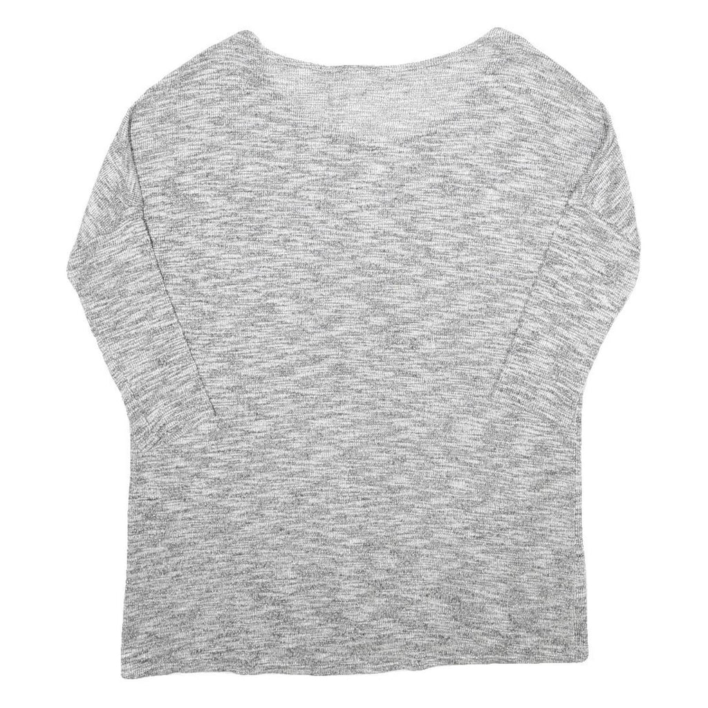 H&M Womens Grey Patterned Jumper Round Neck Basic Knit Size S Casual Comfort
