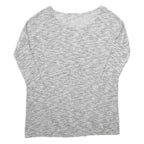 H&M Womens Grey Patterned Jumper Round Neck Basic Knit Size S Casual Comfort