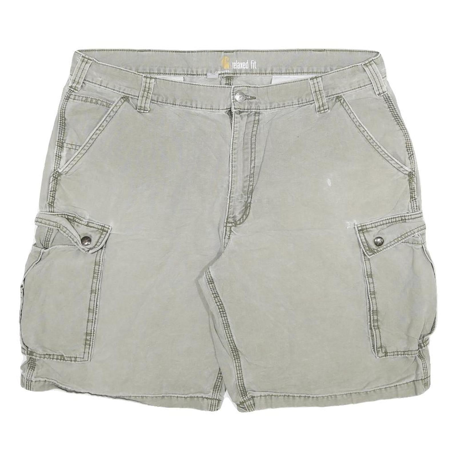 CARHARTT Mens Shorts Beige Cotton Blend Cargo Relaxed Fit 3XL W40 Pockets