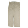 DICKIES Mens Cotton Beige Regular Straight Trousers W36 L30 Workwear Zip Closure
