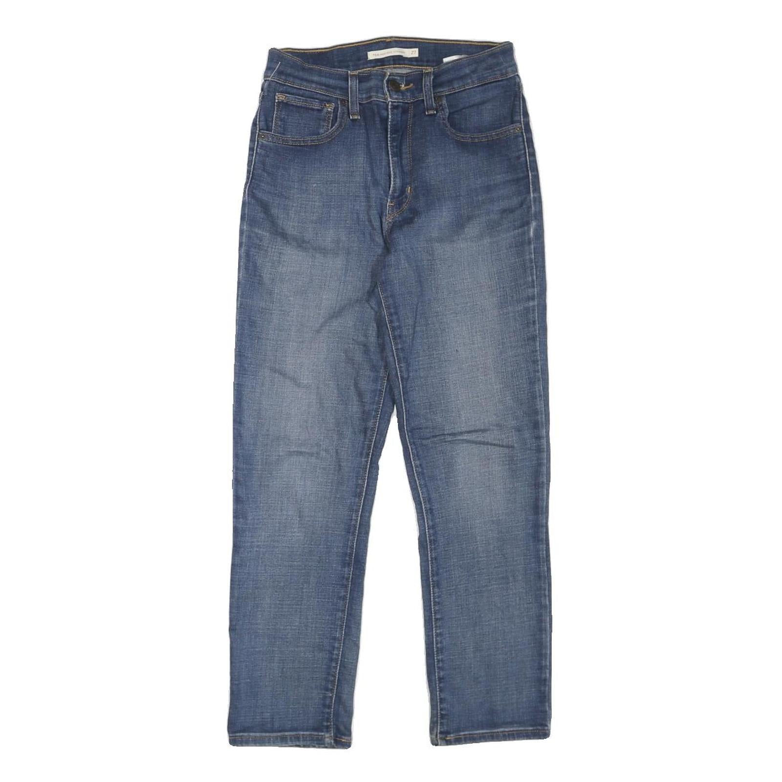 LEVI'S Womens Blue Regular Straight Denim Jeans W27 L26 Classic Zip Closure