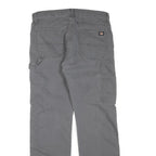 DICKIES Mens Grey Cotton Blend Regular Straight Trousers W34 L32 Workwear Casual