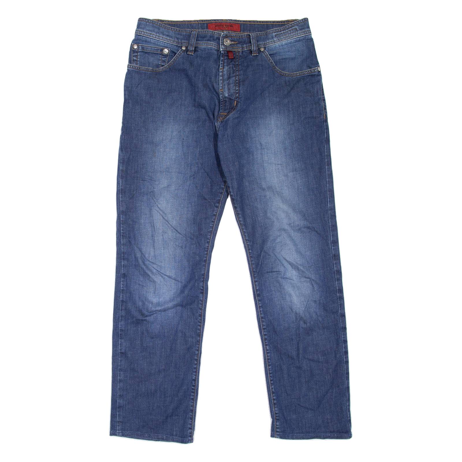PIERRE CARDIN Deauville Mens Jeans Blue Regular Straight Stone Wash W30 L27
