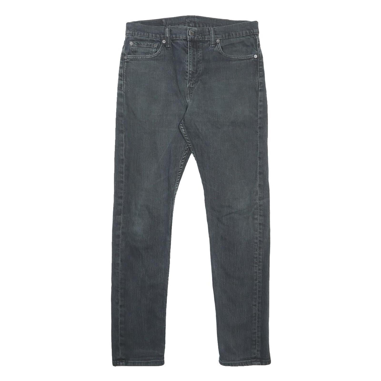 LEVI'S Mens Slim Black Denim Slim Skinny Jeans W32 L32 Classic Cotton Blend