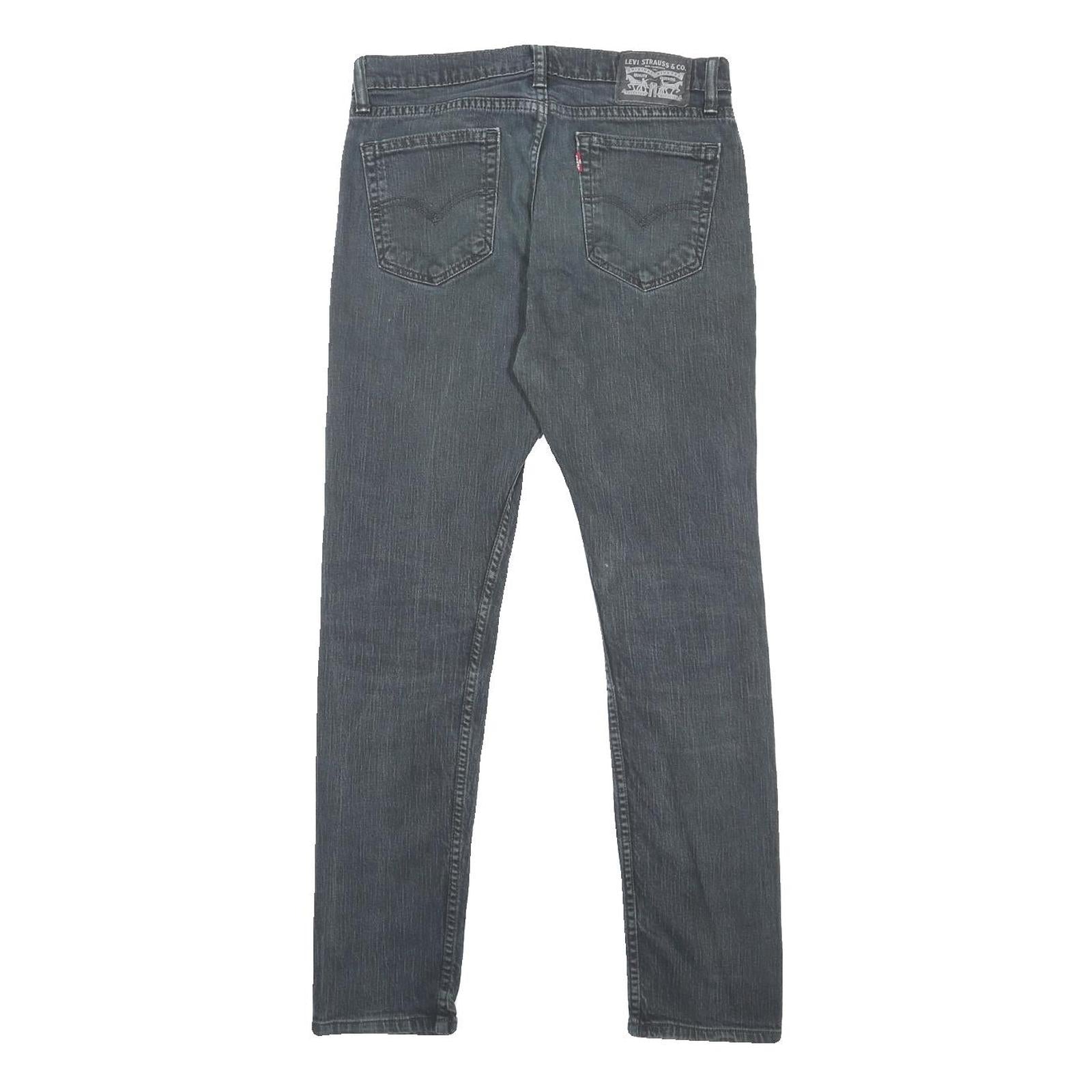 LEVI'S Mens Slim Black Denim Slim Skinny Jeans W32 L32 Classic Cotton Blend