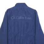 CALVIN KLEIN Womens Blue Quilted Synthetic Jacket S Zip Front Casual Outerwear