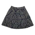 BODEN Womens Navy Blue & Grey Cotton Blend Pleated Short Skirt UK 10 Floral