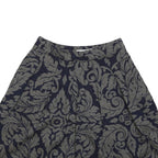BODEN Womens Navy Blue & Grey Cotton Blend Pleated Short Skirt UK 10 Floral